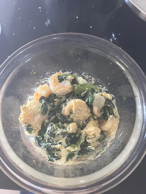 菠菜蝦仁蛋完成