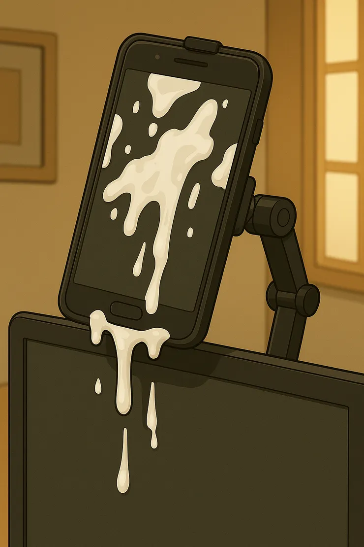 「竟然連手機都噴到了，真誇張。」