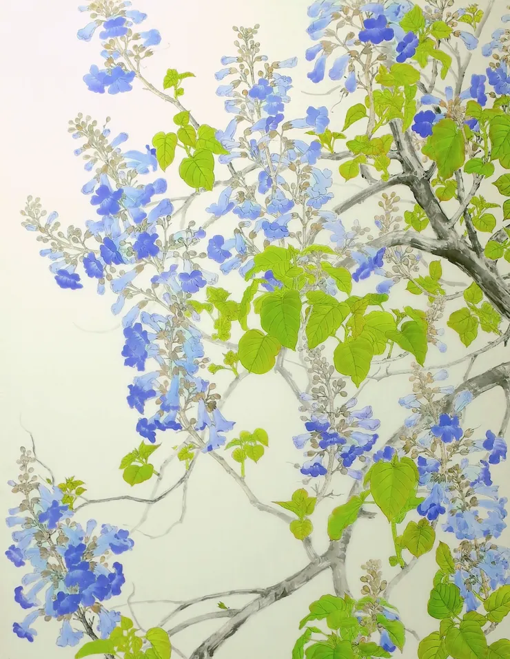  〈春律─向林玉山老師致敬／三月之晨〉局部－泡桐