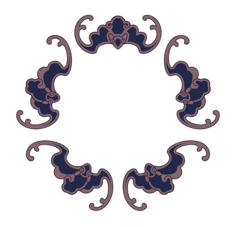 五隻蝙蝠喻五福（圖／原點出版《故宮紋樣配色事典》）