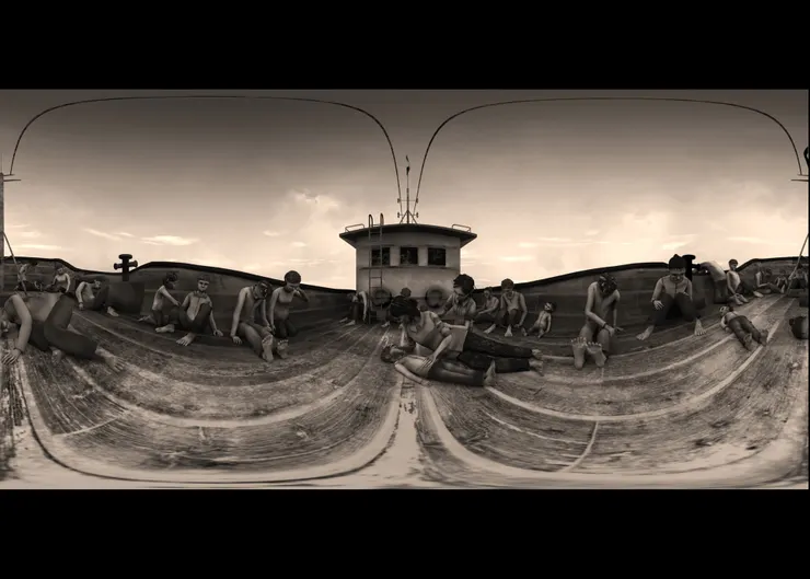 越南籍漁船清風號漂流期間,將死的人同意活著的親人把自己吃掉。(圖片來源:https://www.kff.tw/film/content/4574)