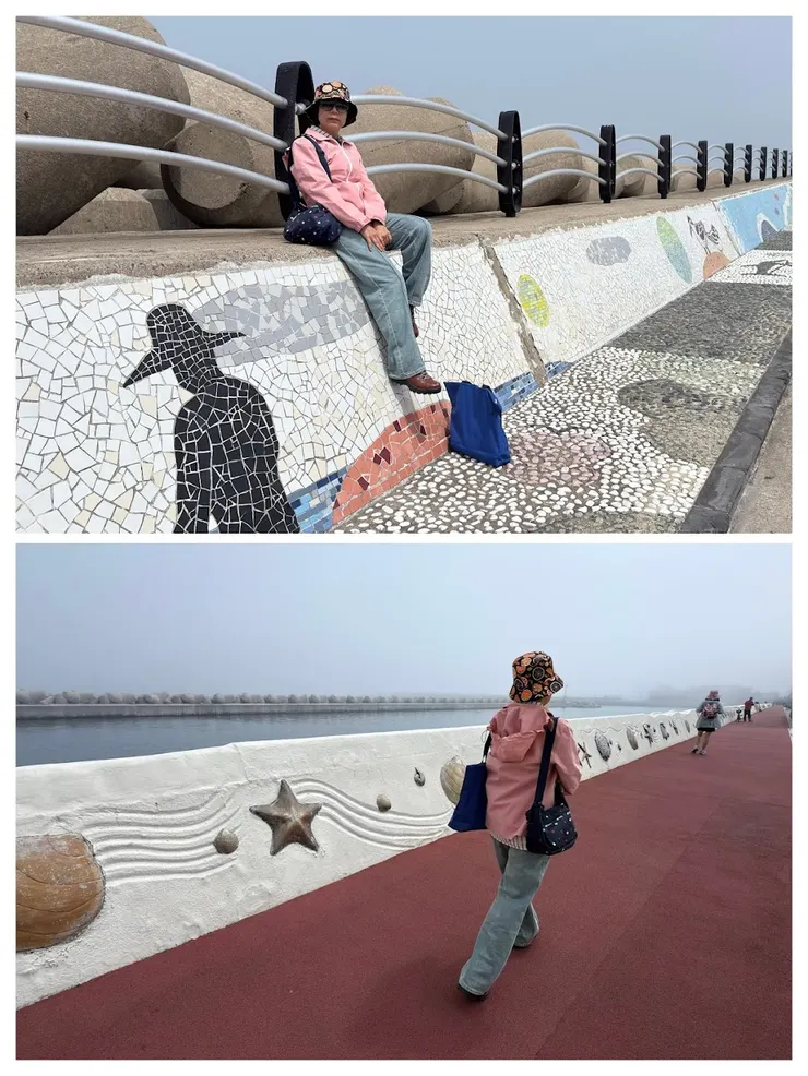 海堤牆面浮雕和鑲嵌畫