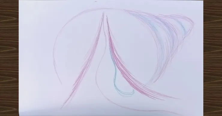 作者直覺繪畫：〈悲傷的樣貌〉