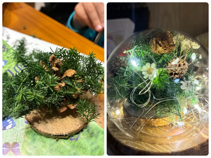 跟小孩一起玩就是很有趣！聖誕樹都會長得很奇特（笑）！