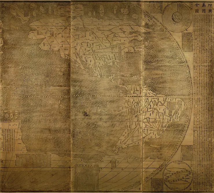 中國第一幅完整的經緯世界地圖─坤輿萬國全圖