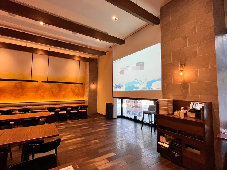 我的工作是攝影。投影布幕背光，頗難拍照。