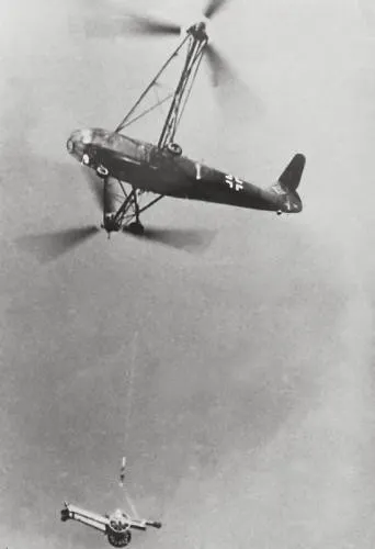 Fa 223正在吊掛火炮