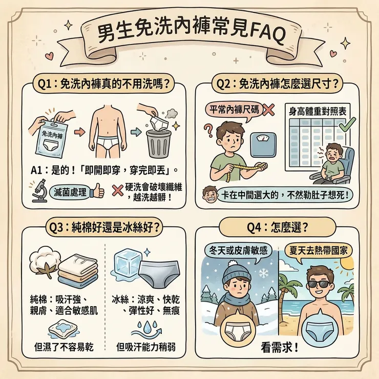 男生免洗內褲常見FAQ