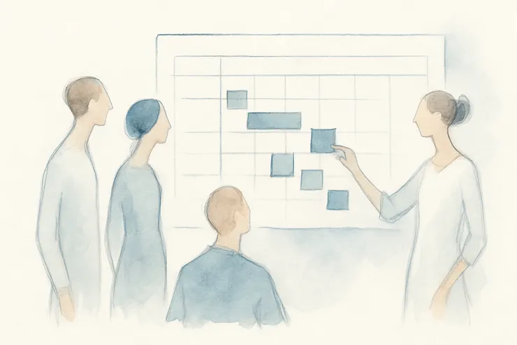 透過遠中近目標對齊法，也可以知道彼此的節奏是否合拍。