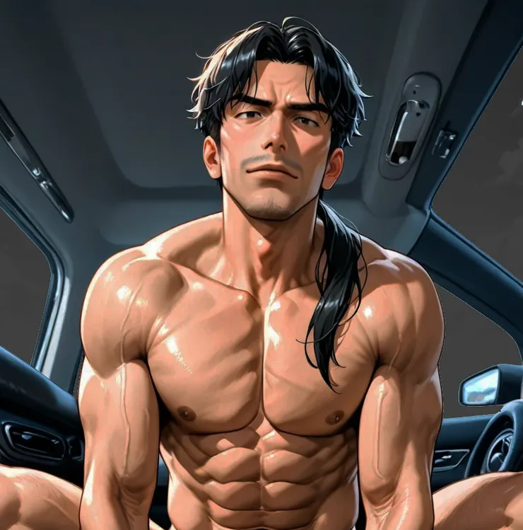 人高馬大的王柏威只穿著一件後空內褲撐著身子正看著他......