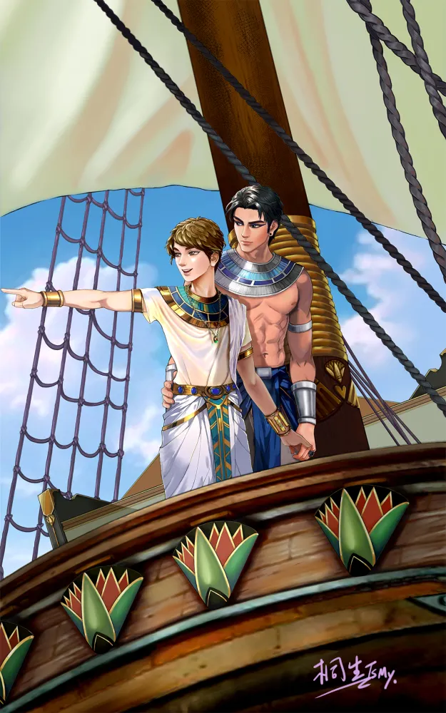 臨了，里特在自己的商隊船上帶著賽開蓮一起...........