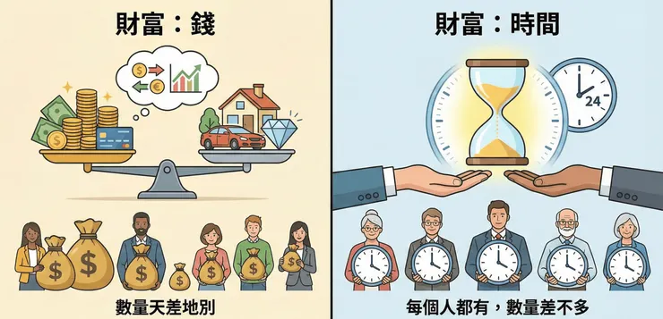 金錢與時間（Nano Banana Pro 繪製）