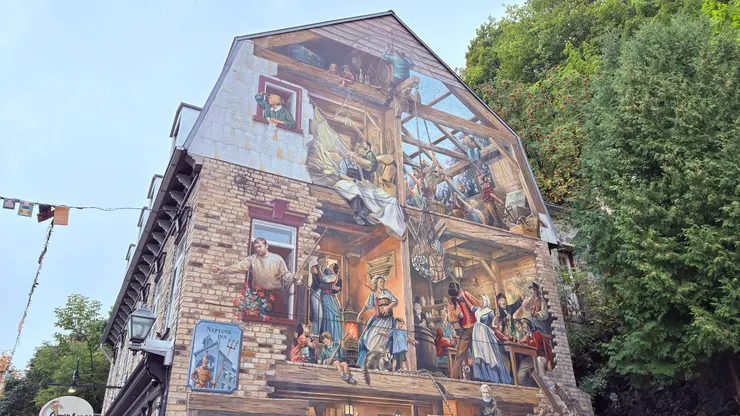 壁畫呈現17世紀魁北克法國殖民時期生活