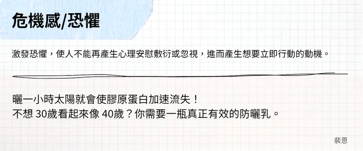 廣告文案開頭 - 危機恐懼