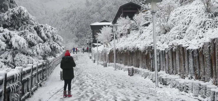 宜蘭太平山下雪