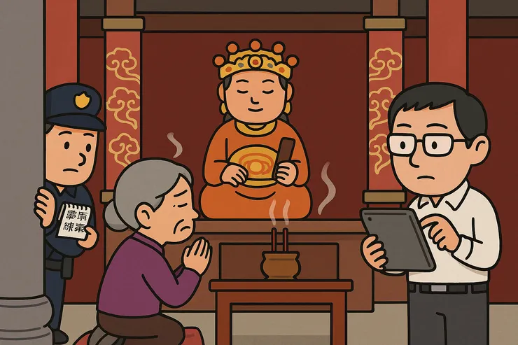 警察問神明 阿嬤也找神明 只有民眾黨還在科學分析