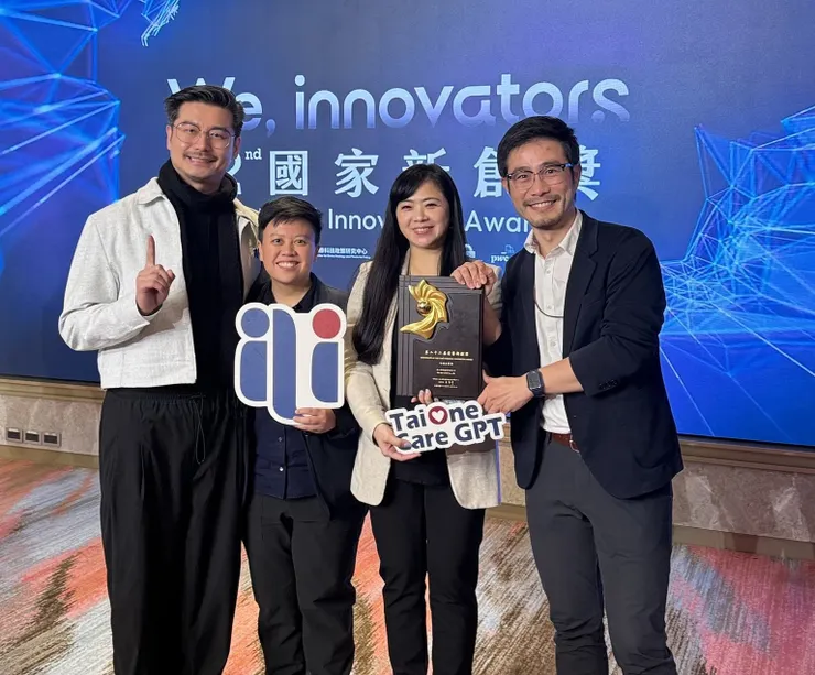 圖說：本一科技榮獲第22屆國家新創獎「初創企業獎」，共同創辦人（由左至右）唐源駿、邱瓊玉、范硯平與廖家德合影。（資料來源：本一科技）