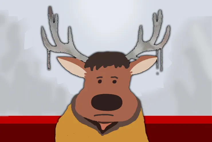 公車版《馴鹿寶貝》插畫。（繪：抱城）