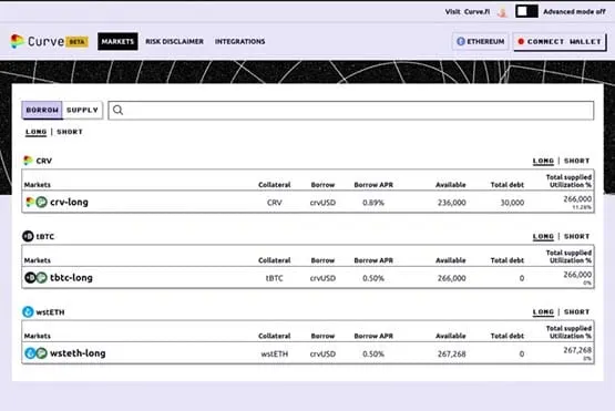 Curve推出借贷市场Curve Lend!以软清算降低风险