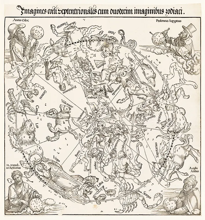 丟勒(Albrecht Dürer, 1471-1528)繪的北天球圖