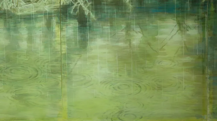 〈寒潭鷺影〉局部－ 漣漪