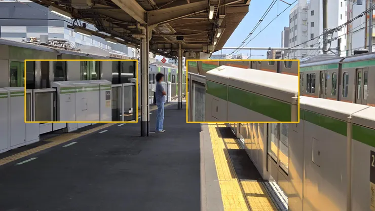 左側為外回月台；右側為內回月台。