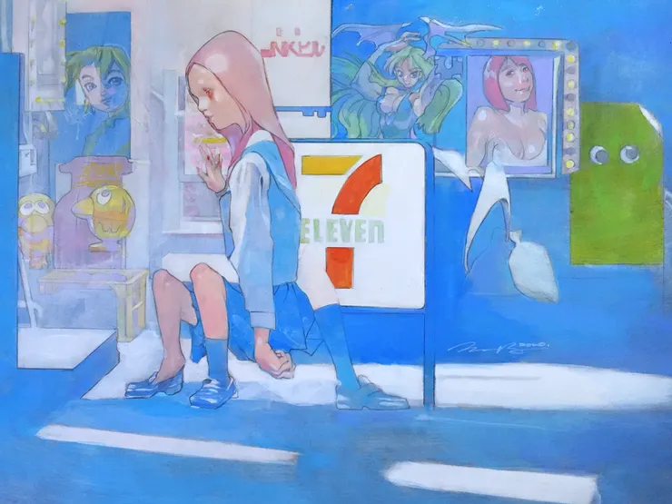 本次展覽作品。風景畫性質很強的「街」。