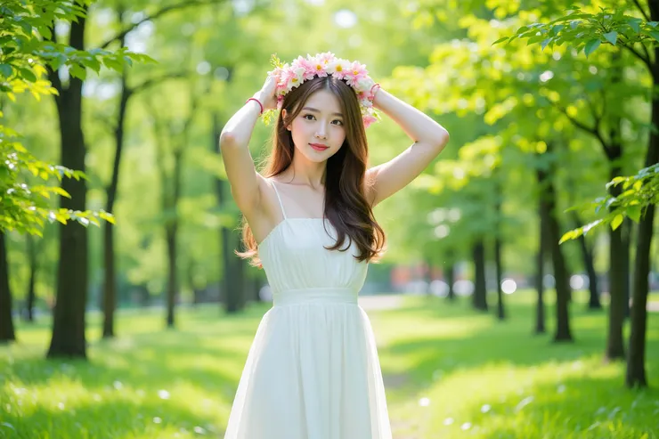 arms above her head,&nbsp;雙手舉過頭頂