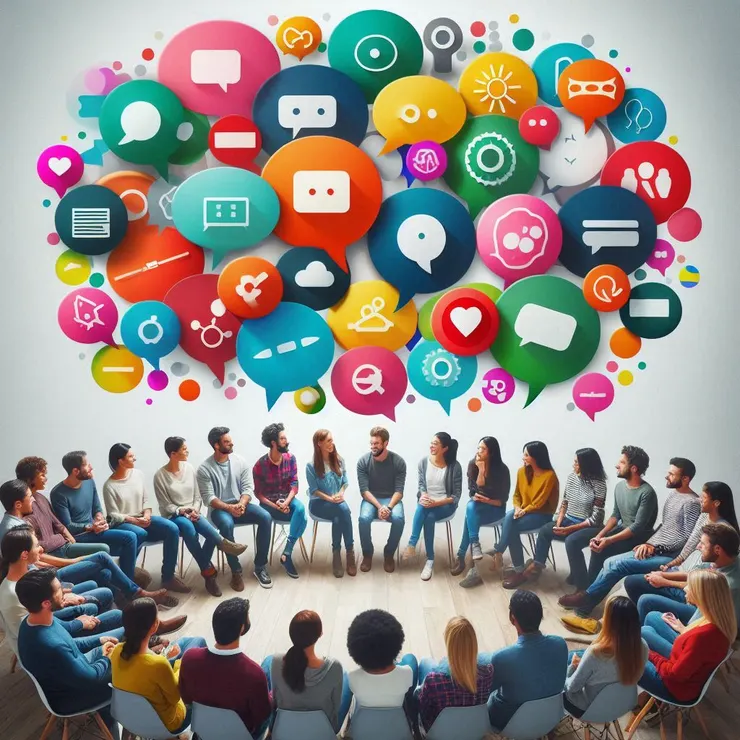 copilot。幫我畫張圖：溝通與對話很重要