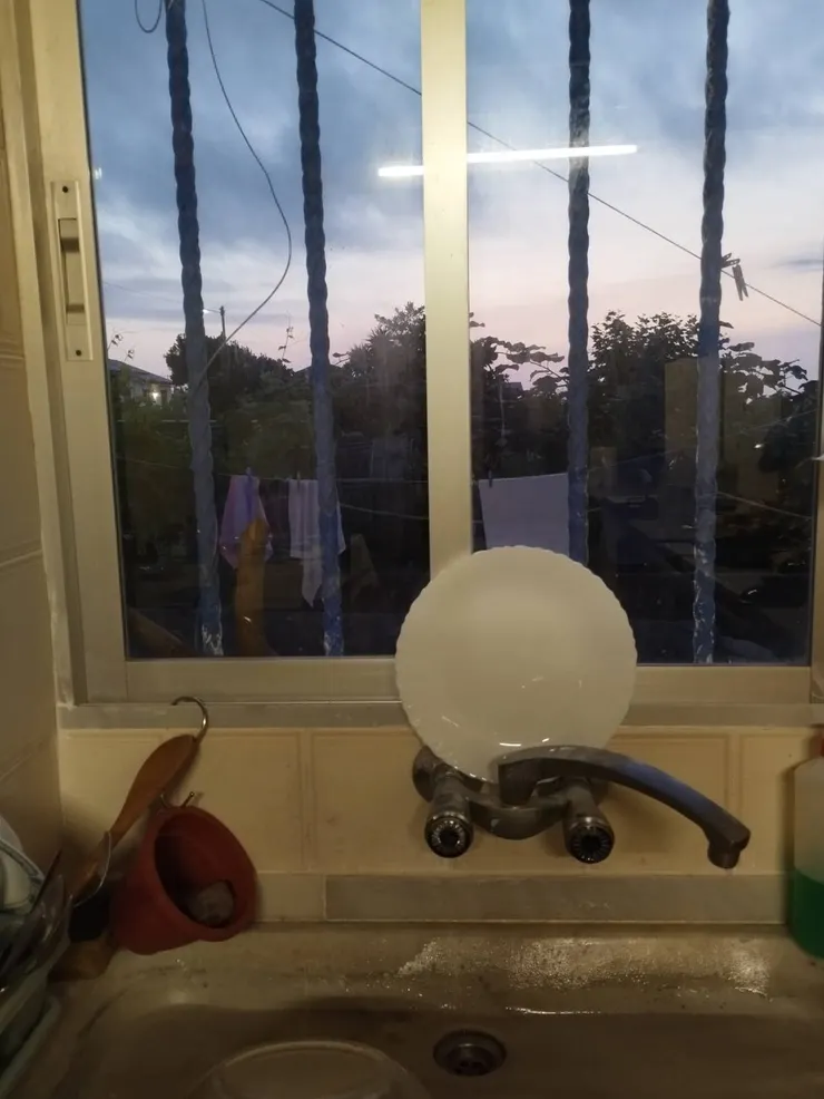 最後一次洗好碗盤,從窗外望出去