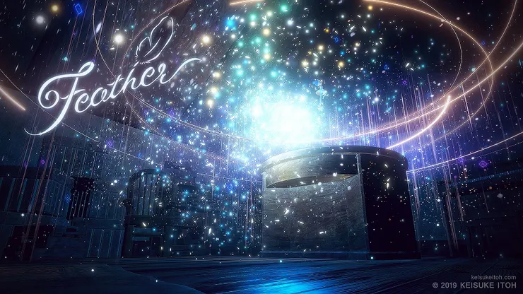 揮動羽毛，為女孩帶來一次又一次突破與奇蹟。（圖片來源：http://keisukeitoh.com/feather.html）