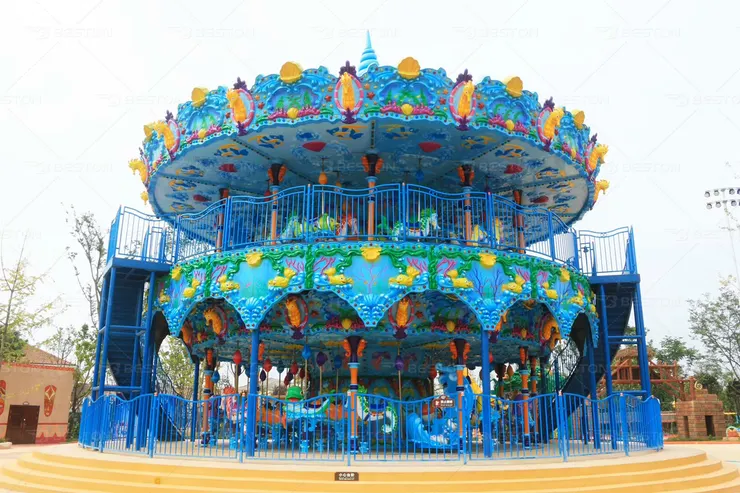 sea theme double decker carousel