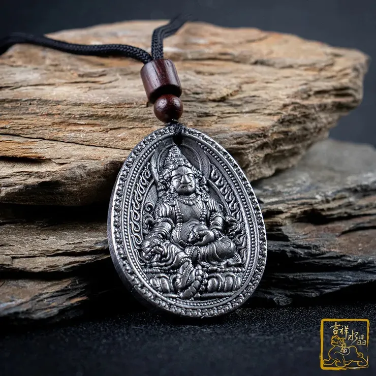 阿勒泰鐵隕石-天鐵隕石黃財神項鍊 37.3g 招財避邪