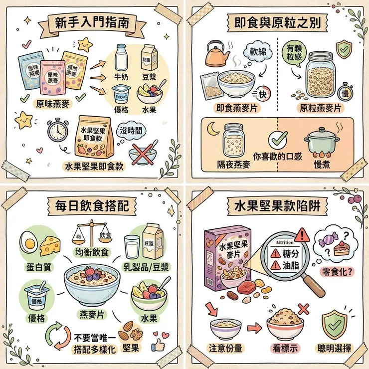 麥片常見問題：即食、隔夜燕麥、甜度一次看