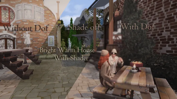 **有著色器** 拍攝人物含景色的有無景深效果,場景是遺忘山谷