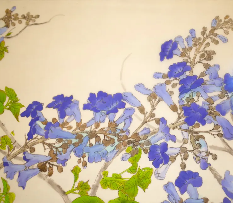  〈春律─向林玉山老師致敬／三月之晨〉局部－泡桐