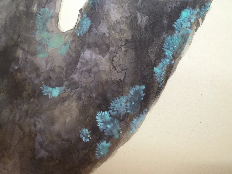 〈莿桐花開〉局部－樹幹