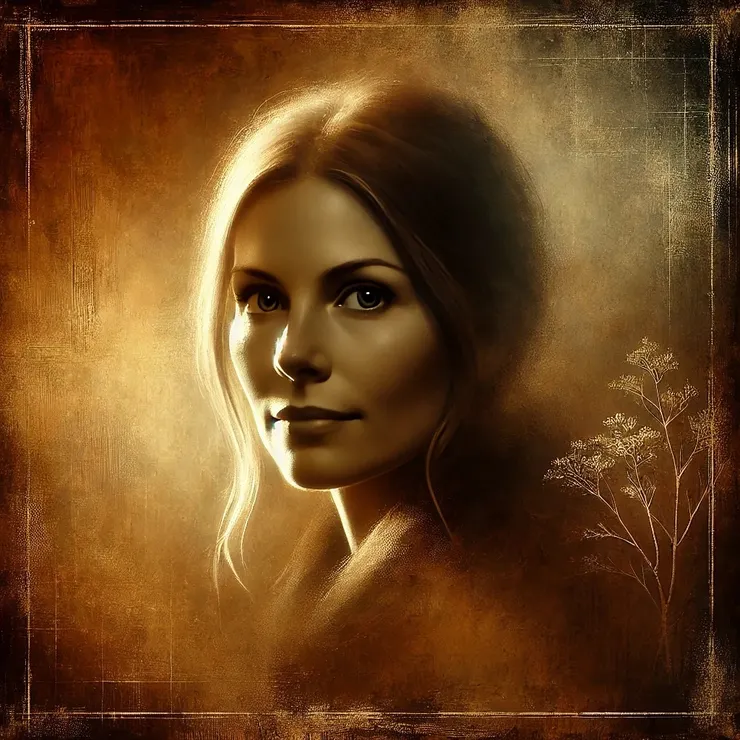 She sensed layers of unresolved emotions within the photograph's delicate blur. The earthy colors spoke of grounded sorrow, while faint streaks of gold hinted at once-bright joy now dimmed by time.