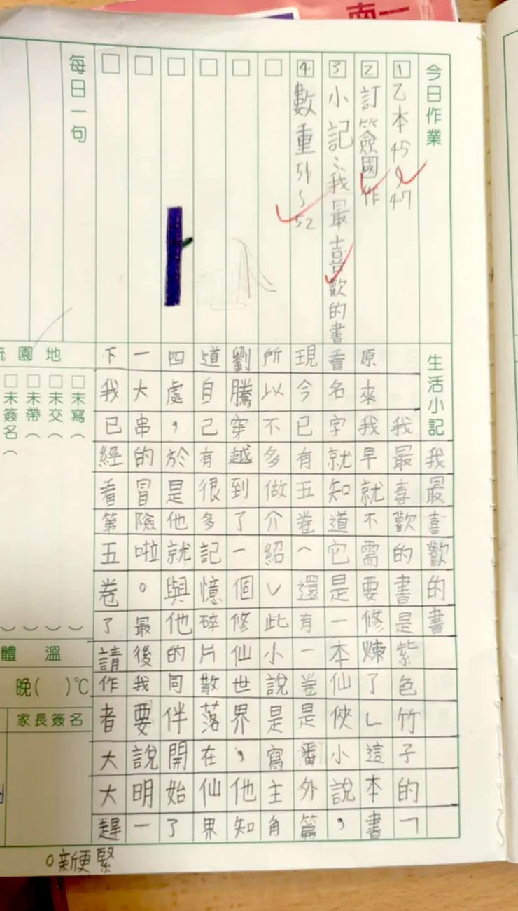 這張照片在我的讀者資料夾內名為聯絡簿催稿