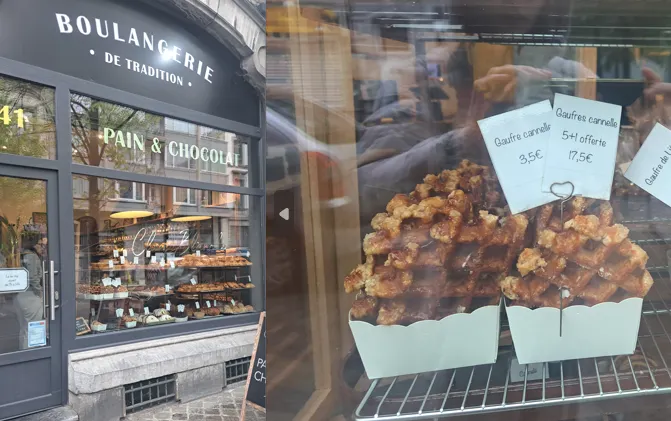 來此必吃手工列日鬆餅 當地糕餅店 Chez Blanche Liège Guillemins 推薦 蘋果餡的也很好吃
