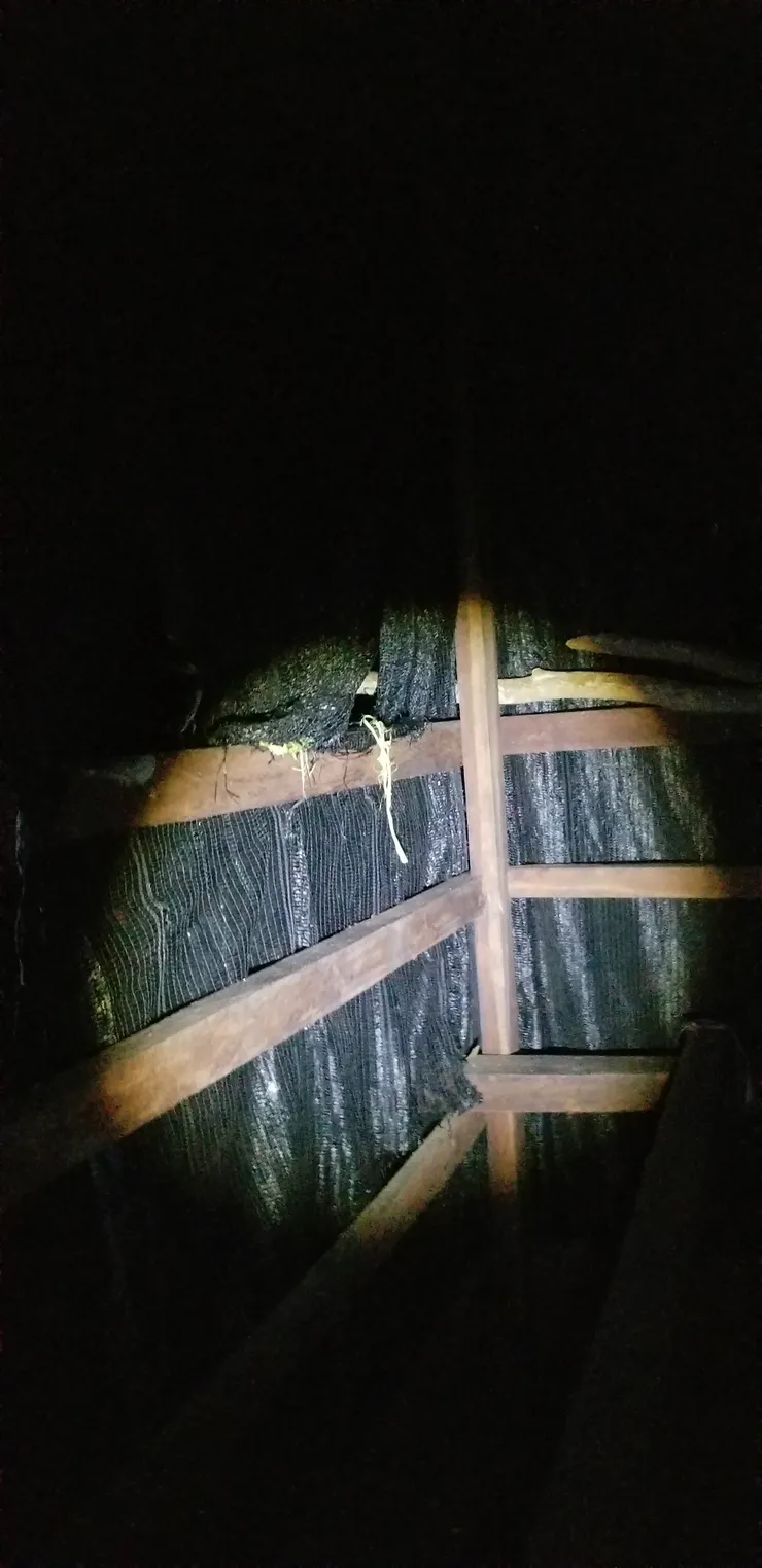 剛到達鳥屋時，四圍也全黑