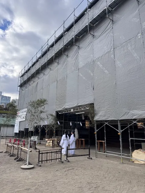 天滿宮主殿修整中，photo by bookarchery