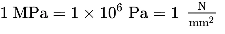 降伏或抗拉強度單位轉換