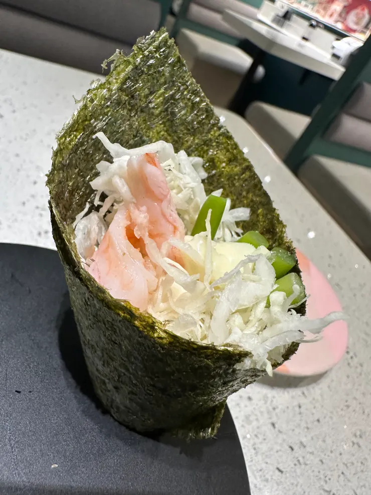 蝦手捲和爭鮮差不多