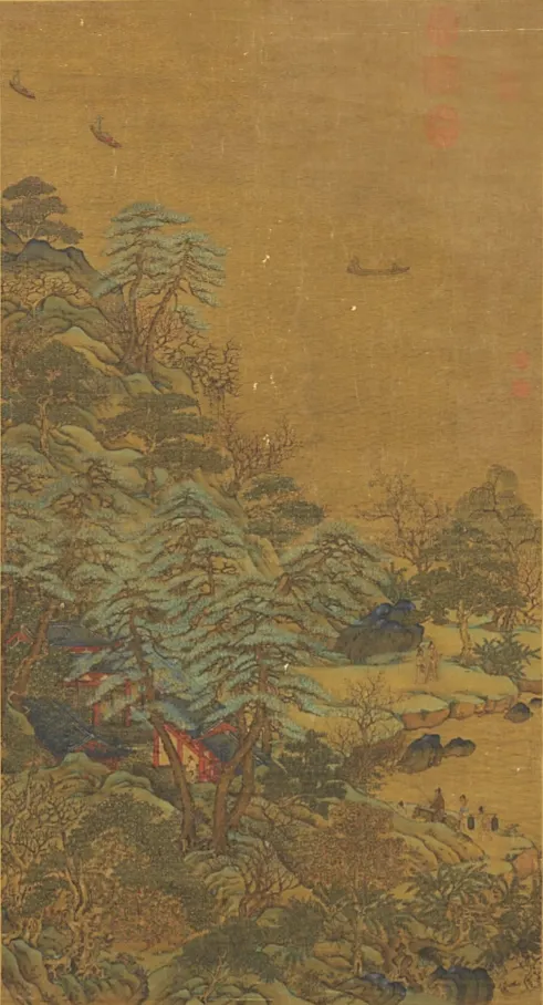 李思訓《江帆樓閣圖》