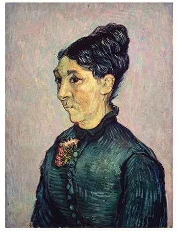 文森梵谷(Vincent van Gogh),查爾斯·特拉比克(Charles Elzéard Trabuc)的妻子「珍妮·特拉布克(Jeanne Trabuc)的肖像」,1889 年。