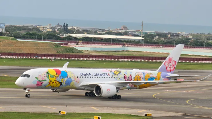 這是華航第二架空中巴士A350寶可夢彩繪機!剛首航從東京成田飛回桃園!