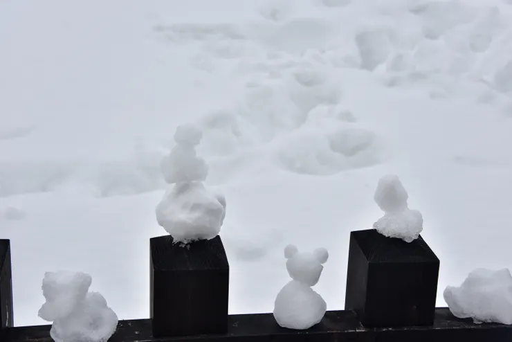 大雪的好處，到哪邊都有人堆雪人