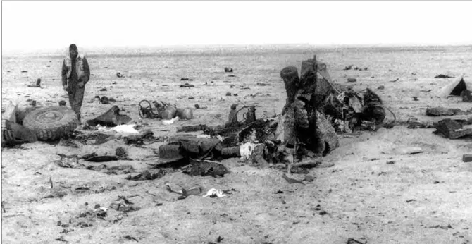 綠色二號的殘骸，這也是維塔萊找不到殘骸的原因:碎得太過徹底，沒有那怕相對完整的框架保留，連燃燒都省下了。但這造成另一個問題，就是因為不是所有人都目睹並確信綠色二號的毀滅，維塔萊也沒有找到殘骸，因此直到A連於隔天早上找到殘骸前綠色二號的狀態還是失蹤而非損失；而無法定位的友軍就意味著航空支援受到制約。