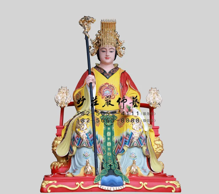 銅雕西王母塑像